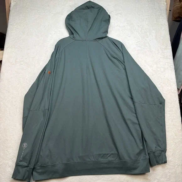 Golf Hoodie Lightweight Pullover Green Performance Stitch Golf Mens XXL - Picture 9 of 11